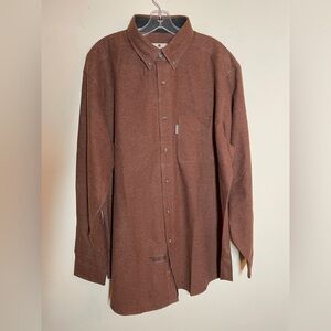 Woolrich Cotton Shirt Mens XL Rust Heather Button Up Long Sleeve Cotton NWT